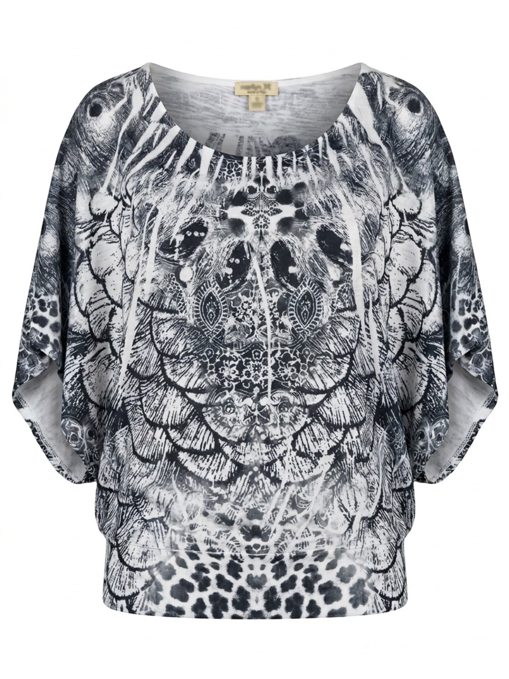 Oneworld Boho Abstract Print Batwing Top Women’s Large
